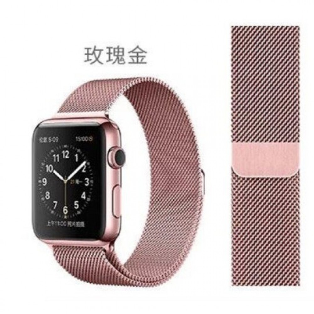 Apple watch 1/2/3/4/5/6/7/8 米蘭尼斯錶帶 Apple watch 米蘭錶帶 磁吸式 免裁剪